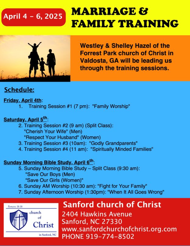 1. Marriage & Family Training – Family Worship